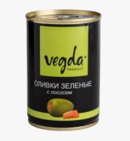 ОЛИВКИ ЗЕЛЕНЫЕ ВЕГДА ПРОДУКТ С ЛОСОСЕМ 300МЛ ЖБ