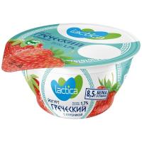 ЙОГУРТ ЛАКТИКА ГРЕЧЕСКИЙ ДВУХСЛОЙНЫЙ 1,7% 130Г ПСТ С КЛУБНИКОЙ/М