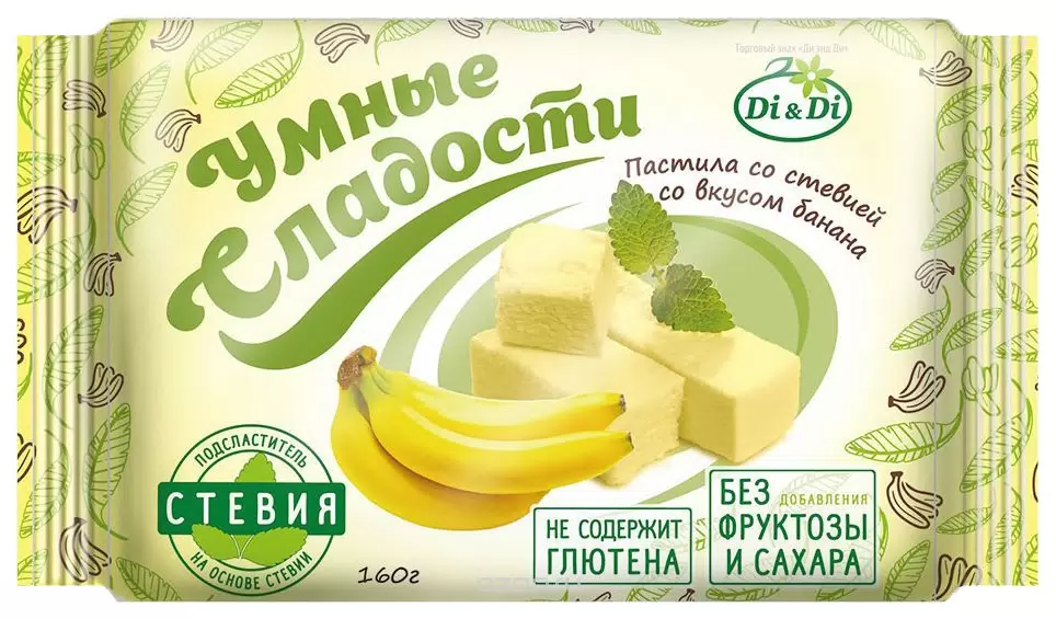 Пастила со стевией банан умные сладости 160г фп Россия
