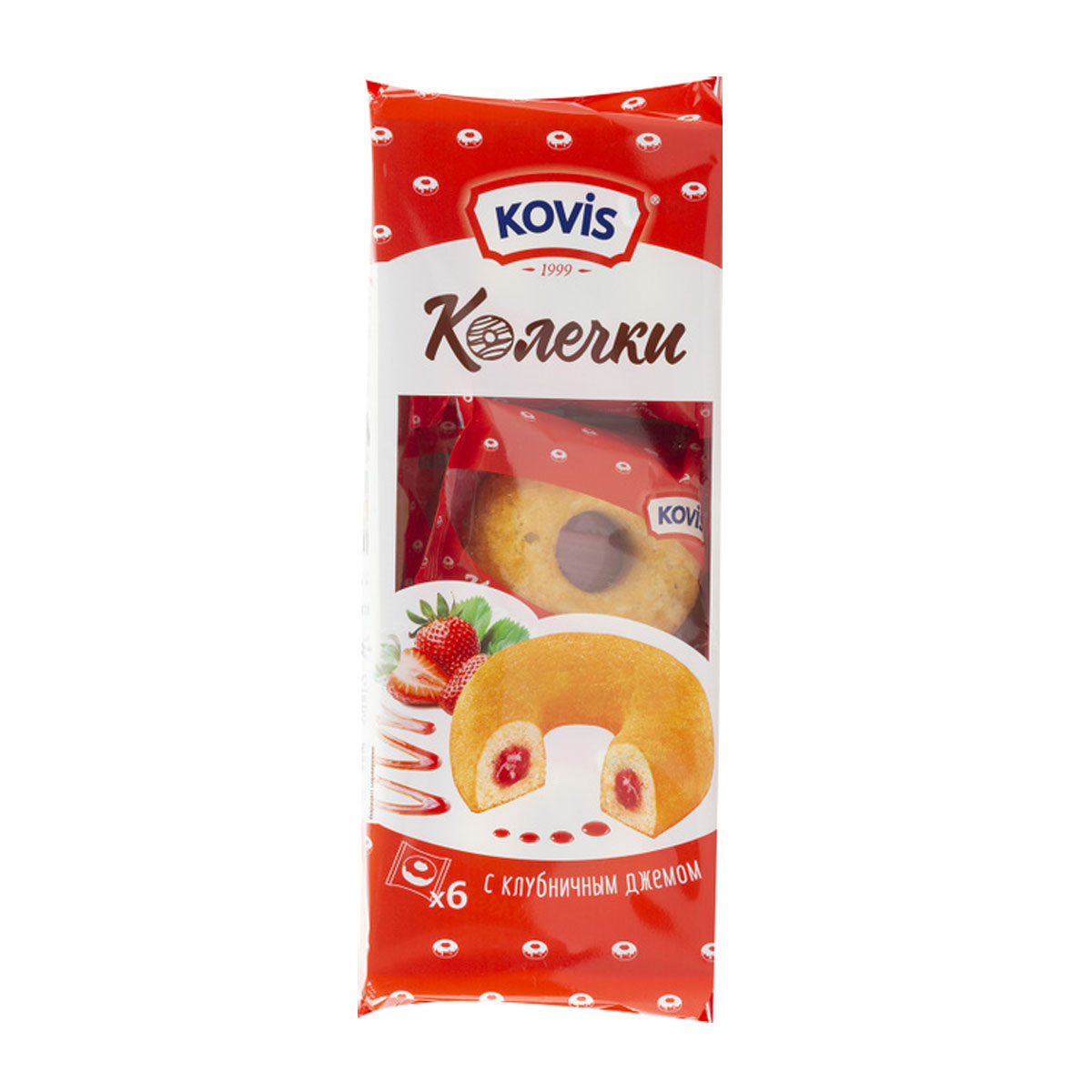 Пирожное ковис колечки 240г кк бисквитное с клуб джемом