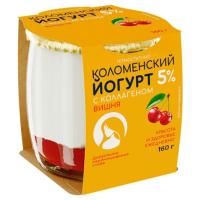 ЙОГУРТ КОЛОМЕНСКИЙ 5% 160Г ВИШНЯ С КОЛЛАГЕНОМ ТЕРМОСТАТ СБ БЗМЖ/М
