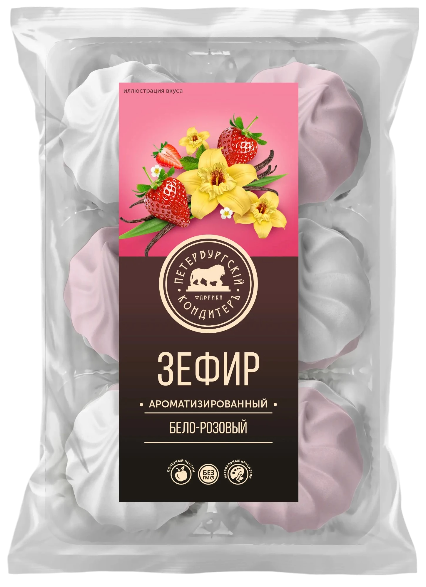 Зефир петербургский кондитеръ 310г пп бело-розовый