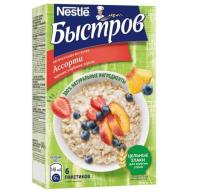 ХЛОПЬЯ ОВСЯНЫЕ БЫСТРОВ АССОРТИ ЧЕРНИКА КЛУБН ПЕРСИК 240Г КК