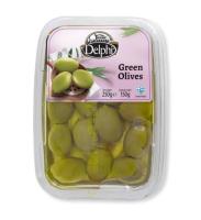 ОЛИВКИ ЗЕЛЕНЫЕ С КОСТОЧКОЙ В РАССОЛЕ ДЕЛЬФИ 250Г ПЛ