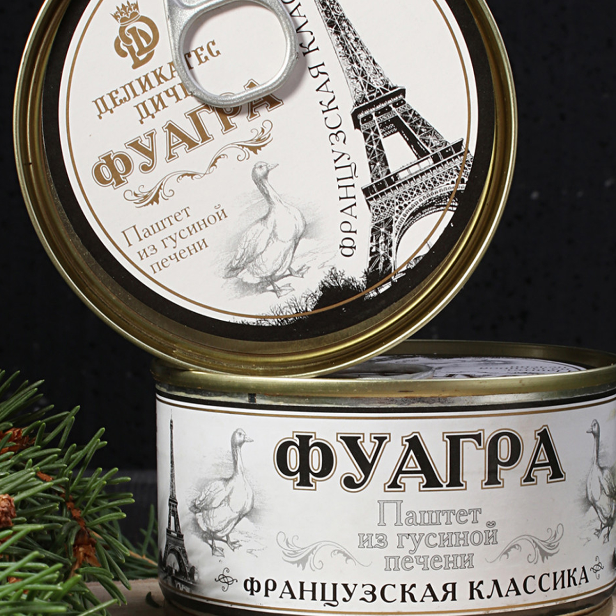 Паштет Деликатес дичь из гусиной печени фуагра французская классика 200г ж/б Россия
