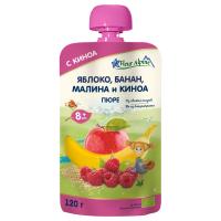 ПЮРЕ ФЛЕР АЛЬПИН 120Г ПАУЧ ЯБЛОКО БАНАН МАЛИНА КИНОА