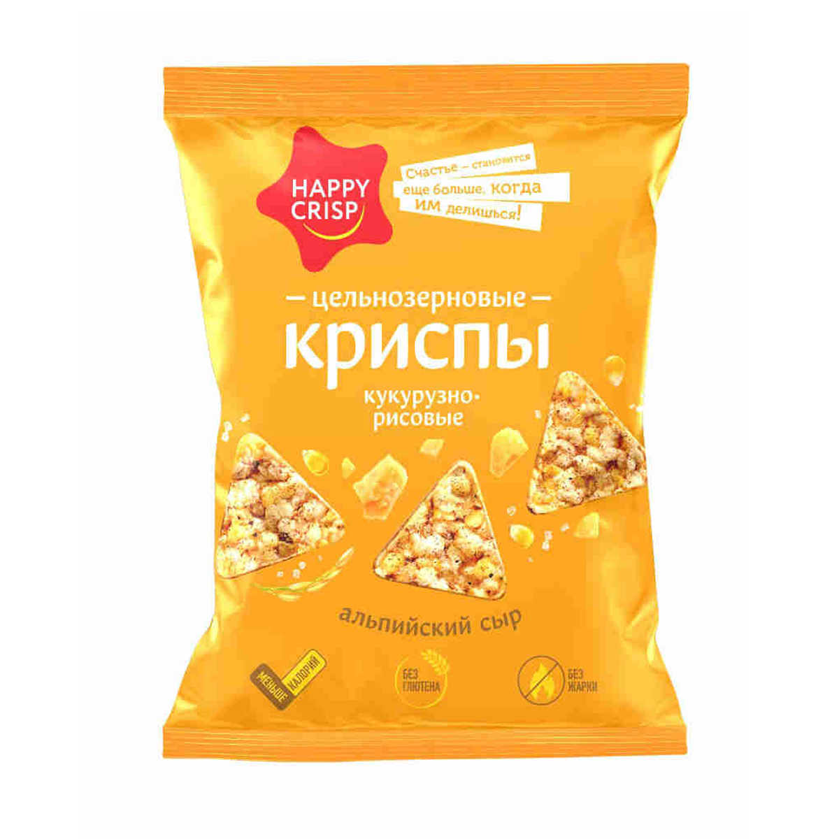 Криспы хэппи крисп цельнозерновые 50г пп альпийский сыр