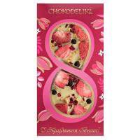 Шоколад Чокоделика белый с украшением клубника, вишня, карамель 80г кк 