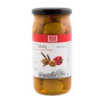 ОЛИВКИ ЗЕЛЕНЫЕ ДЖАС ГРИС 360Г СБ ФАРШИРОВАНЫЕ КРАСНЫМ ПЕРЦЕМ