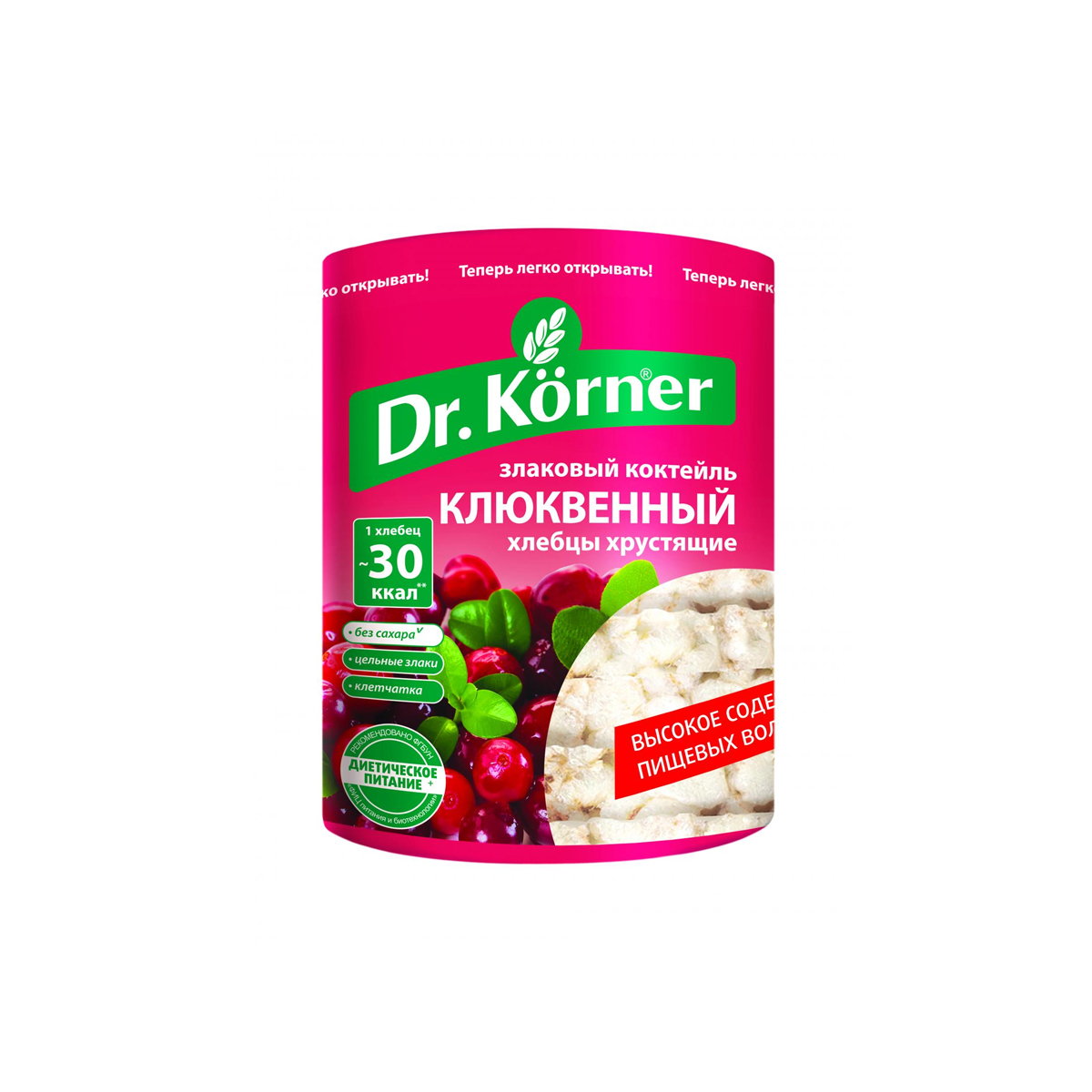 Хлебцы Доктор Корнер Клюквенный злаковый коктейль 100г Россия