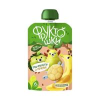 _ПЮРЕ ФРУКТОШКИ 90Г ПАУЧ ЯБЛОКО БАНАН ГРУША С ПЕЧЕНЬЕМ