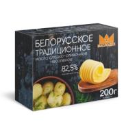 МАСЛО БЕЛОРУССКОЕ ТРАД СЛАДКО СЛИВОЧНОЕ НЕСОЛЕНОЕ 82,5% 200Г ФОЛЬГА/М