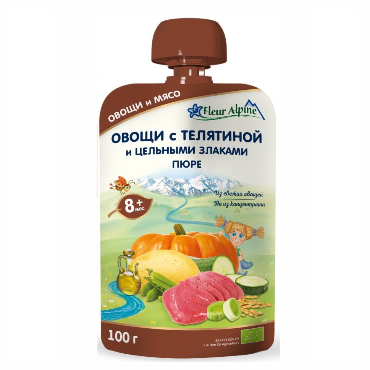 Пюре флер альпин 100г пауч овощи телятина цел злаки