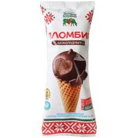 МОРОЖЕНОЕ ПЛОМБИР ЗЕЛЕНА БУРЕНА 85Г ШОКОЛАДНЫЙ В ВАФ САХАР РОЖКЕ/М