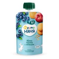 ПЮРЕ ФРУТОНЯНЯ ЯБЛОКО ЧЕРНИКА С ПЕЧЕНЬЕМ 90Г ПАУЧ