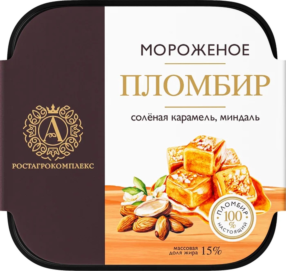 Мороженое ростагрокомплекс 15% 300г соленая карам дроб миндаль/м