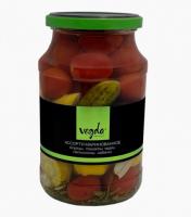 АССОРТИ ОВОЩНОЕ ВЕГДА ПРОДУКТ 900МЛ СБ ОГУРЦЫ ПАТИССОНЫ ЧЕРРИ