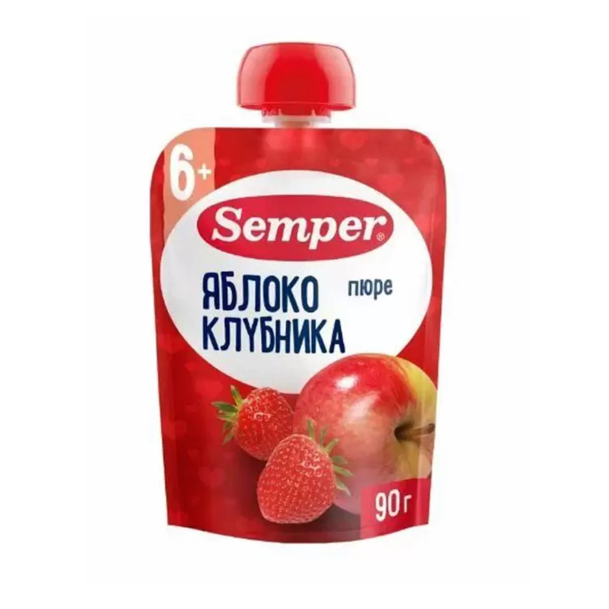 Пюре сэмпер 90г пауч яблоко клубника