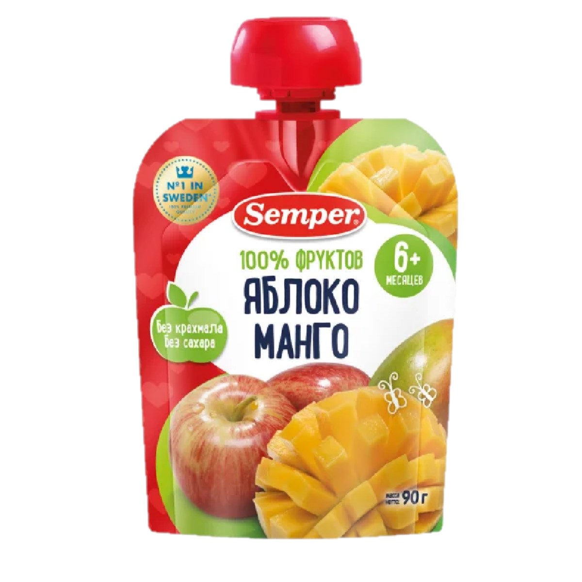 Пюре сэмпер 90г пауч яблоко манго