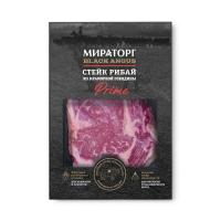 Говядина мраморная прайм пф мясной стейк Рибай скин охлажденный ву Мираторг 390г Россия