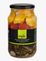 АССОРТИ ОВОЩНОЕ ВЕГДА ПРОДУКТ 900МЛ СБ ОГУРЦЫ ПАТИССОНЫ КАБАЧКИ ЧЕРРИ