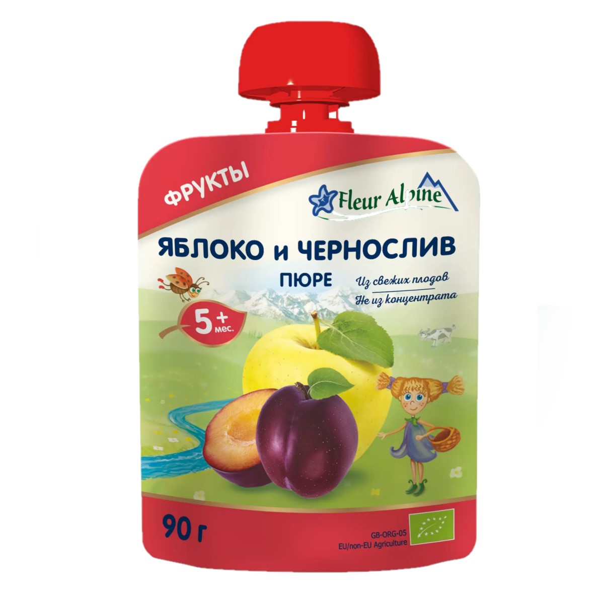 Пюре флер альпин 90г пауч яблоко чернослив