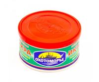 ИКРА ЗЕРНИСТАЯ ЛОСОСЕВЫХ РЫБ ОХОТОМОРЬЕ ИЗ ГОРБУШИ 110Г ЖБ/М