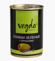 _ОЛИВКИ ЗЕЛЕНЫЕ ВЕГДА ПРОДУКТ С АНЧОУСАМИ 300МЛ ЖБ