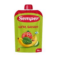ПЮРЕ СЭМПЕР 100Г ПАУЧ ЯБЛОКО БАНАН ШПИНАТ ОГУРЕЦ