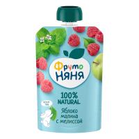 ПЮРЕ ФРУТОНЯНЯ ЯБЛОКО МАЛИНА С МЕЛИССОЙ 90Г ПАУЧ