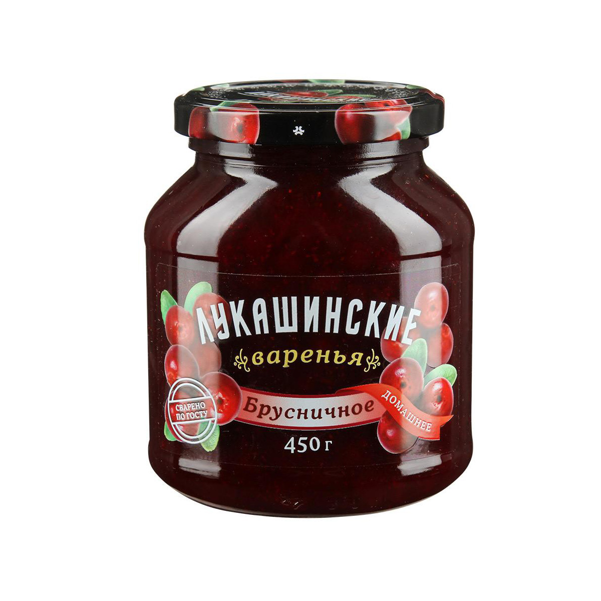 Варенье Лукашинские брусничное 450г с/б Россия