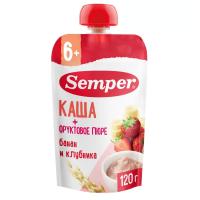 ПЮРЕ СЭМПЕР 120Г ПАУЧ БАНАН КЛУБНИКА С КАШЕЙ