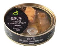 ФОРЕЛЬ КОПЧЕНАЯ В ОЛИВКОВОМ МАСЛЕ 160Г ЖБ ЭКО ФУД