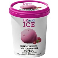 Десерт фруктовый клюквенно малиновый сорбет BRandICE 380г пс Россия