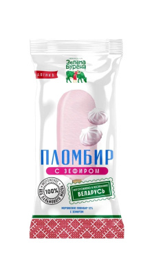 Мороженое зелена бурена 70г эскимо пломбир с зефиром /м