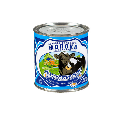 Молоко сгущенное Алексеевское ГОСТ 8,5% 380г ж/б Россия