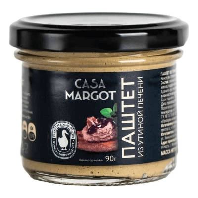 Паштет из утиной печени 90г сб каса маргот