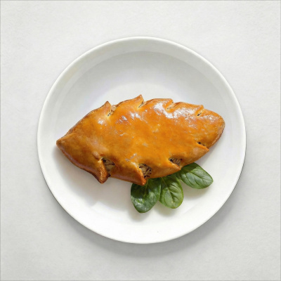 Кулебяка с палтусом постная на ржаном тесте