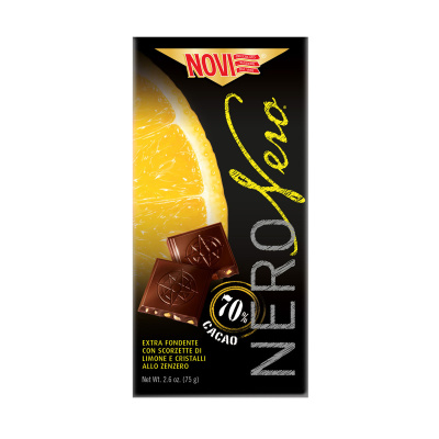 Шоколад нови горький 70% 75г кк с цедрой лимона и имбирем