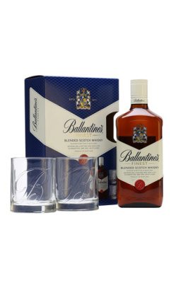 Виски Ballantine's Finest + Стакан, купажированный, 0.75л