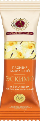 Мороженое ростагрокомплекс 15% 65г эскимо в мол шок с ванилью /м