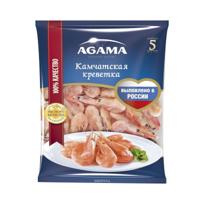 Креветки Агама камчатские №5 в/м 800г п/п Россия
