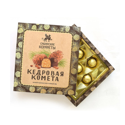Набор шоколадных конфет Кедровая комета классическая 120г к/к Россия