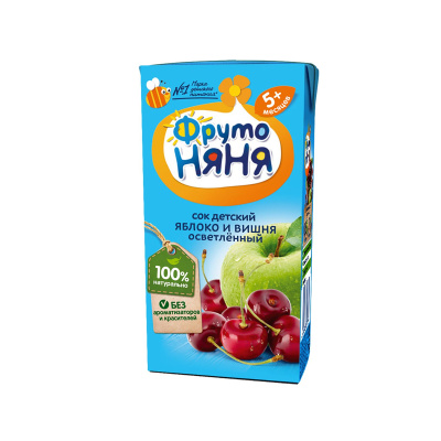 Сок Фрутоняня из яблок и вишни 200мл