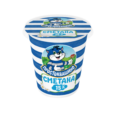 Сметана Простоквашино 15% 300г пст БЗМЖ