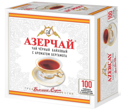 Чай азерчай 100п*2г кк черный с ароматом бергамота