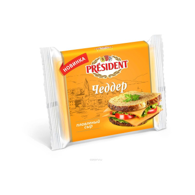 Сыр Президент Чеддер плавленый 40% 150г БЗМЖ