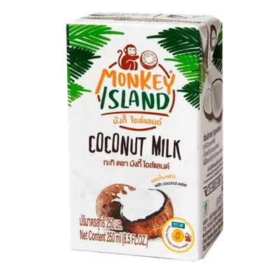 Молоко кокосовое монкей исланд мякоть кокос ореха и кокос воды 250мл тп