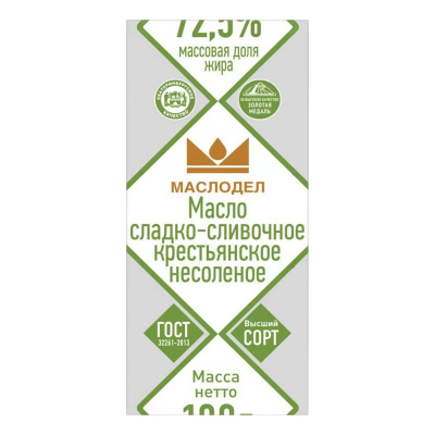 Масло традиционное маслодел 82,5% 100г фольга /м