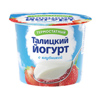 Йогурт Талицкий клубника термостатный 3% 125г п/с Россия